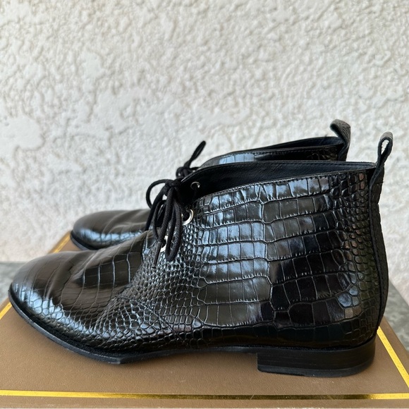 Rag & Bone Audrey black croco eather desert boot womens 8 - Picture 6 of 13